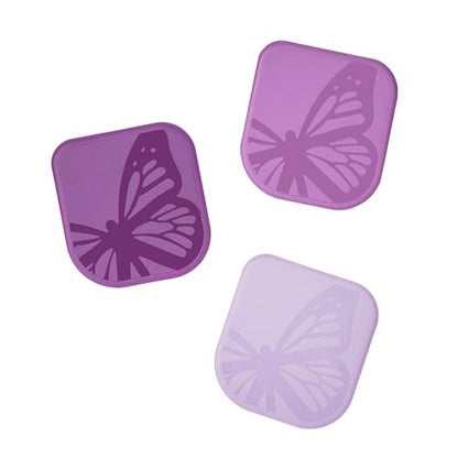 Tovolo Plastic Scraper Tool Set of 3 Butterflies for Pots Pans Dishes and Bakeware, Easy to Clean Dishwasher Safe BPA Free Scratch Resistant Nylon Pan Scraper Easily Scrapes & Cleans Cookware - color: Purple Butterflies