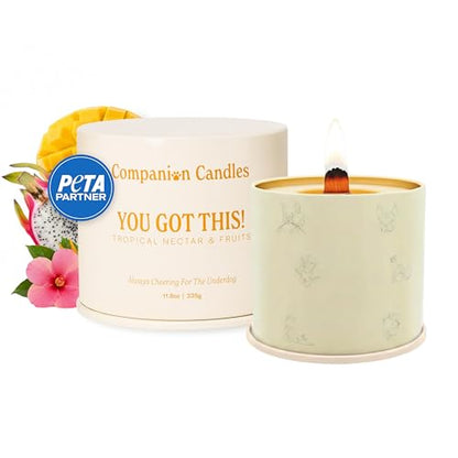 You Got This! Pet-Friendly Scented Candle – Tropical Nectar & Fruits Fragrance - Coconut Soy Wax Candle with Wooden Wick, Approx. 50-Hour Burn Time, Made in USA, 11.8 oz - color: You Got This!