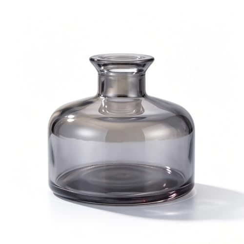 200ml Gray Glass Reed Diffuser Bottle, Empty Refillable Aromatherapy Jar | Wide body for better fragrance dispersion Narrow neck fits most standard reed sticks - color: Grey