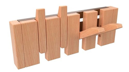 Wall Mounted Piano Key Hanger | Flip Style Hook | Entrance Wall Art Hook, Made of Oak Wood (3 Times Painted, 4 Times Polished) (Beech, 4Hooks) - color: Beech, size: 4Hooks