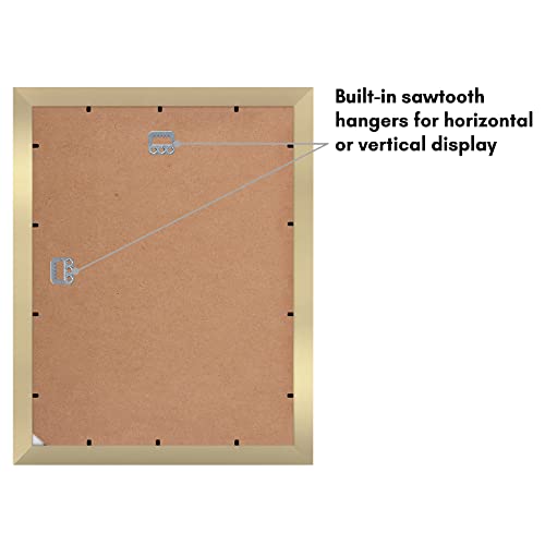 Americanflat 4x6 Collage Picture Frame with Shatter-Resistant Glass - Fits Five 4x6 Photos or Use as One 11x14 Picture Frame - Signature Collection - Collage Frames for Wall Display - Gold | Overall frame size 11x14, Shatter-resistant glass, hangs vertica