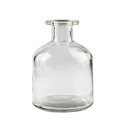 Glass Bud Vase, 1pc Small Vases for Flowers, Decorative Glass Bottles, Mini Flower Vases Centerpiece for Wedding, Vintage Vase for Rustic Home Decor, Living Room, Office Desk (250ml-clear) - color: 250ml-clear