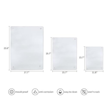 Murrey Home Glass Cutting Board for Kitchen Counter, Tempered Glass Chopping Boards Dishwasher Safe, Small Clear Countertop Tray, Scratch Resistant, Heat Resistant, Non Toxic, Frosted, 12"x8" - color: Textured Clear, size: 11.8"L x 7.9"W