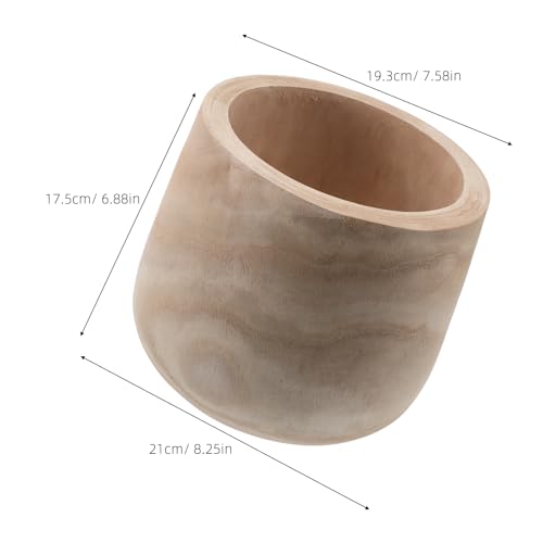 SUPVOX Decorative Table Bowl with Pedestal Base, 8.2x7.5 Inch round Wood Centerpiece Bowl for Entryway Key Holder and Kitchen Table Display, Rustic Wooden Home Décor Accent