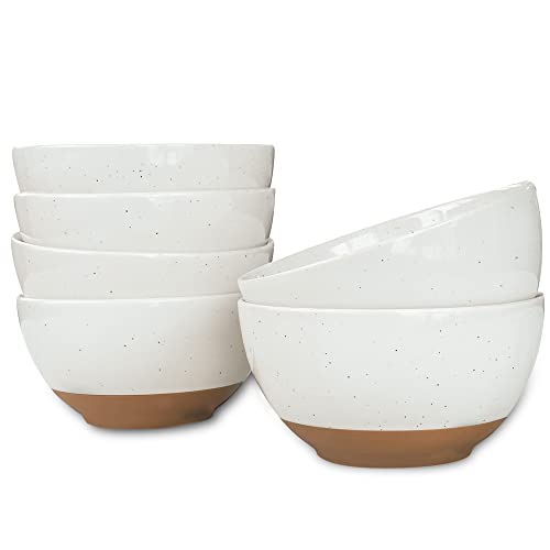 Mora Ceramic Small Dessert Bowls - 16oz, Set of 6 - Microwave, Oven and Dishwasher Safe, For Rice, Ice Cream, Soup, Snacks, Cereal, Chili, Side Dishes etc - Microwavable Kitchen Bowl, Vanilla White - color: Vanilla White