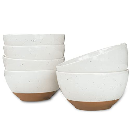 Mora Ceramic Small Dessert Bowls - 16oz, Set of 6 - Microwave, Oven and Dishwasher Safe, For Rice, Ice Cream, Soup, Snacks, Cereal, Chili, Side Dishes etc - Microwavable Kitchen Bowl, Vanilla White - color: Vanilla White