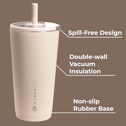 HydroJug Everyday Tumbler 20 oz, Ceramic-Lined Straw Cup, Dune - color: Dune, size: 20 Ounces
