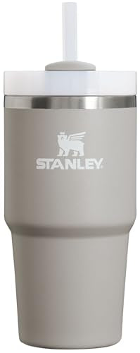 STANLEY Quencher H2.0 Flow State Tumbler, 20 oz, Ash | Straw and 3-Position Lid | Cup Holder Compatible for Travel | Insulated Stainless Steel Cup | BPA-Free - color: Ash, style: Classic