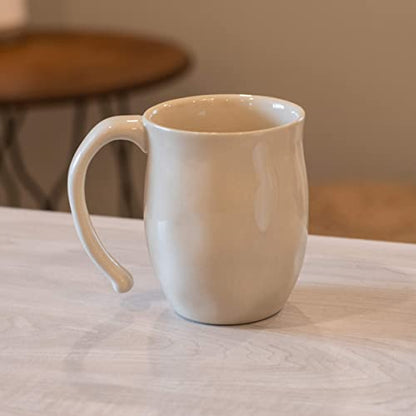 DEMDACO Warm Heart Ivory Stoneware Mom Heart Mug, Hand-Thrown | Meaningful Coffee Mug for Cherished Relationship Reminders, Curved Handle, Comfy Grip, Microwave-Safe, 16 Ounces - style: Mom