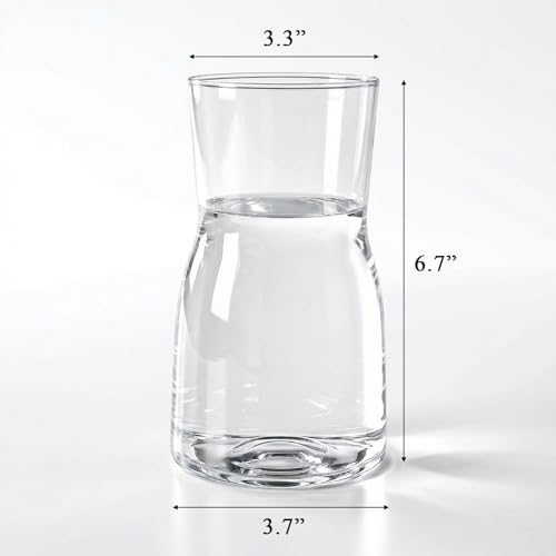 Elsjoy 4 Pack 7 Inch Clear Glass Vases for Centerpieces, Modern Tapered Flower Vase Set for Home Decor, Wedding, Housewarming Gift