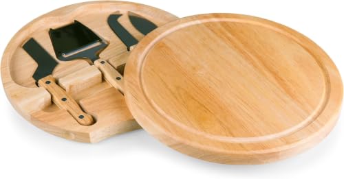 TOSCANA - a Picnic Time brand Circo Cheese Board and Knife Set - Charcuterie Board Set - Wood Cutting Board, (Parawood) (Pack of 5) - color: Parawood, size: 10.2"L x 10.2"W (Pack of 5)