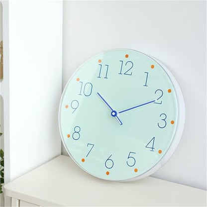 Wall Clocks Minimalist Wall Clock Living Room Home Use Silent Operation Battery Powered(Green) - color: Green