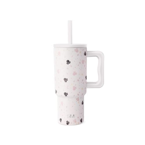 Simple Modern Disney Kids 24 oz Tumbler with Handle and Silicone Straw Lid | Spill Proof Leak Resistant | Reusable Stainless Steel Bottle | Kids Boys Girls | Trek Collection | Minnie Mouse on Terrazzo | Trek Kids Water Bottle, Toddler Cup | Insulated Stai