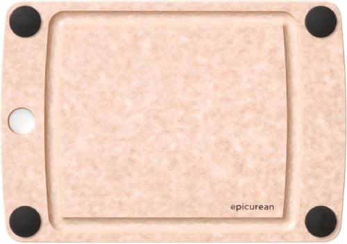 Epicurean All-In-One Cutting Board with Non-Slip Feet and Juice Groove, 10" × 7", Natural/Black (Pack of 6) - color: Natural/Black, size: 10"L x 7"W (Pack of 6)