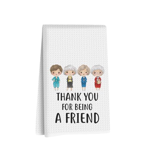 Funny Golden Girls Kitchen Towels Golden Girls Merchandise Reuse Hand Towel | Funny Friendship Birthday Gifts for Mom Friend BFF, Wines Waffle Dish Towels for Kitchen Home Decor 24x14 Inch - color: Multi 1533