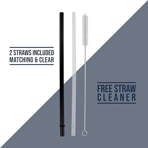 Hogg Big Swig 40oz Tumbler with Handle and Straw - Black, 40 oz Tumbler, Insulated Cup with Handle, 40oz Water Bottle with Straw, Thermal Cups, Leak Proof Lid, Travel Mugs, Stainless Steel - color: Black