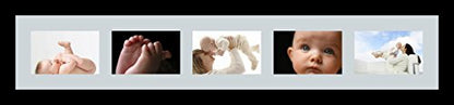 ArtToFrames Collage Photo Frame Single Mat with 5-4x6 Openings with Satin Black Frame and Baby Blue mat. - color: 5 - 4x6 - (2139), size: Baby Blue