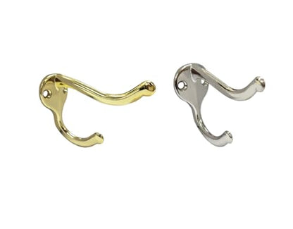 Coat Hat Hook, Heavy Duty for Wall Hanging, Zinc Die Cast, Brass Plated, Made in Taiwan, 6 Pack - color: Heavy-Brass, size: 6 Pack