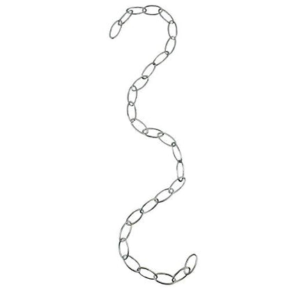 Blue Donuts Chain Extension in Powder Coated Chrome, 36 inches Long, Strong Hold - color: Chrome