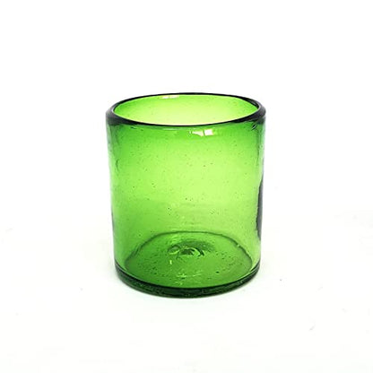 Solid Emerald Green 9 oz Short Tumblers (set of 6), Recycled Glass, Lead-free, Toxin-Free (9oz Tumbler) - color: Green, size: 9 oz
