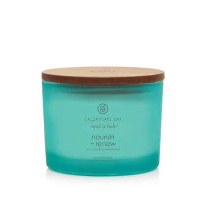 Chesapeake Bay Candle Mind & Body 3-Wick Coffee Table Jar Candle Nourish + Renew (Coconut & Sandalwood) - color: Nourish + Renew, size: 11oz