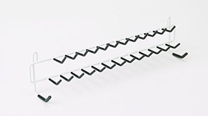 ClosetMaid 27-Hook Tie & Belt Rack, 2.38" D x 3.5" H x 15" W, White - size: 3.5