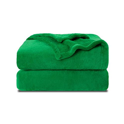 NANPIPER Fleece Blankets Super Soft Flannel Fuzzy Blanket for Bed Couch Luxury Cozy Plush Microfiber Blanket-Twin Size Emerald Green - color: Emerald Green, size: Twin