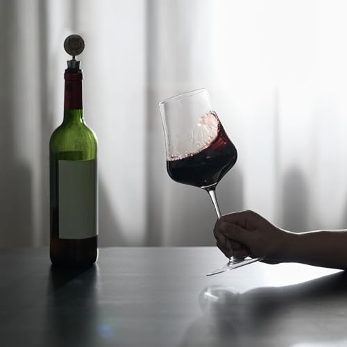 Large Wine Glasses Set of 4, 25oz | Lead-Free Hand Blown Crystal, Dishwasher Safe, Elegant Tall Stem, Wedding Anniversary Party Christmas, Nice Gift Box - size: 25oz - 4 PCS