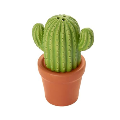 Fisura - Original salt and pepper shaker "cactus". Salt and pepper set for the table in the shape of a cactus. Set of ceramic salt and pepper shakers. 2.75 x 4.52 inches - color: Cactus