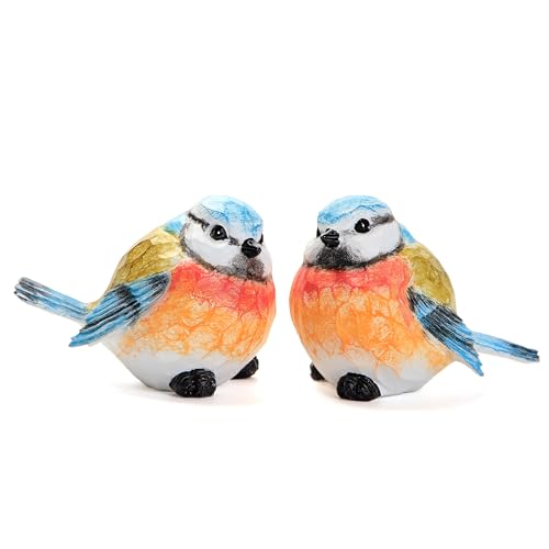 Outdoor Bird Statue for Garden Decoration 2 Small Birds Figurine for Home - color: B3