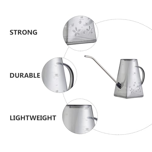 Toddmomy Long Spout Watering Can 1.4l Grey Garden Tool for Indoor and Outdoor Plant Watering with Gentle Flow and Sturdy