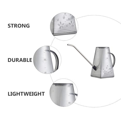 Toddmomy Long Spout Watering Can 1.4l Grey Garden Tool for Indoor and Outdoor Plant Watering with Gentle Flow and Sturdy