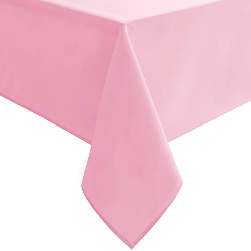 Pink Tablecloth Square, 30 x 30 Inch, 1 Pack | Waterproof, Wrinkle Resistant, Washable Fabric Table Cloth for Card Tables/Party/Dining/Spring/Wedding - color: Pink, size: 30" x 30" (Square)