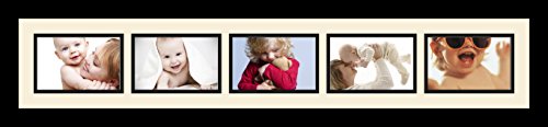 ArtToFrames Collage Photo Frame Single Mat with 5-4x6 Openings with Satin Black Frame and Alabaster mat. - color: 5 - 4x6 - (2139), size: Alabaster