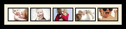 ArtToFrames Collage Photo Frame Single Mat with 5-4x6 Openings with Satin Black Frame and Alabaster mat. - color: 5 - 4x6 - (2139), size: Alabaster