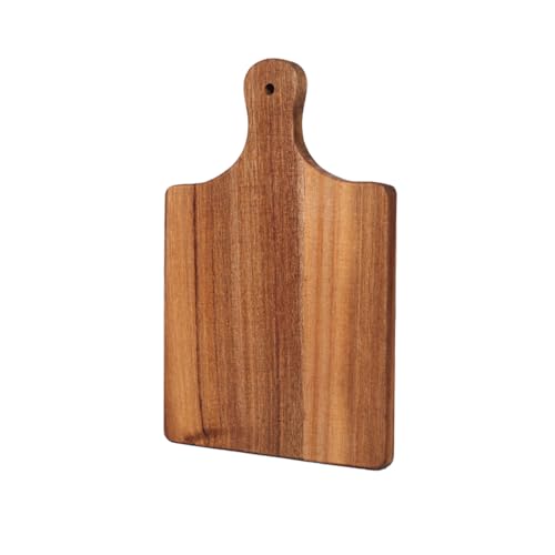 Acacia Wood Serving Board with Handle, Small Size 11" x 8"- Wooden Cutting Chopping Board for Meat, Vegetables, Bread, Charcuterie, Cheese Board - Food Serving Tray for Kitchen Appetizers - size: 7.7" Square Acacia