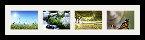 ArtToFrames Collage Photo Frame Single Mat with 4-5x7 Openings and Satin Black Frame. - color: 4 - 5x7 - (2358)