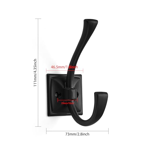 Wall Hooks,5 Pack Coat Hooks Hardware Towel Hooks for Hanging Coats Black Robe Hooks Wall Mounted with Screws for Key, Towel, Bags, Cup. - color: Black