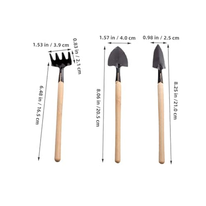 Homoyoyo 18pcs Mini Garden Tools Set for Flower Pots Succulent Plants, Metal Hand Tools with Shovel Rake Trowel, Indoor Gardening Soil Loosening and Transplanting Kit for Plant Care