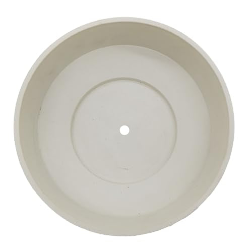 The HC Companies 6 Inch Round Plastic Succulent Capri Bowl 6"x6"x2.25" in Vanilla Bisque with Copper Bottom Color - color: Vanilla Bisque, size: 6"