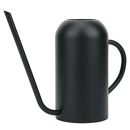 Long Spout Watering Can, 1.5L/50oz Stainless Steel Sprinkling Can Pot for Indoor Plants House Plants Flower Watering Pot Outdoor for Succulent Bonsai Garden - color: Black