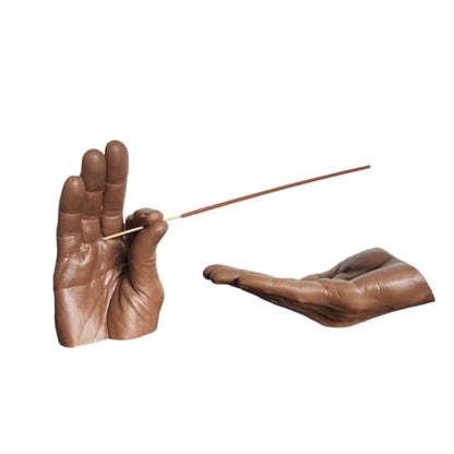 Hand Statues Incense Holder - Incense Burner Ash Catcher, Handcrafted Incense Stick Holder with Ash Catcher, Artisan Incense Burner for Meditation & Yoga (Brown) - color: Brown