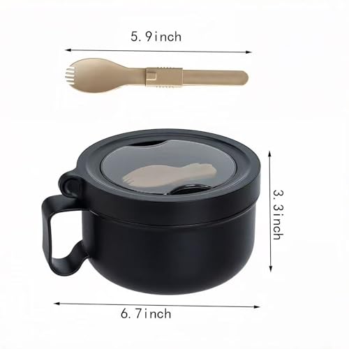 OZY Microwave Bowl Set with Lids and Handles,Ramen Noodles Cup Mug for Instant Noodles,Oatmeal,Salad,Soup,Cereal,Ideal for Home,Office, Dorm,BPA-Free (Black Beige) - color: Black Beige