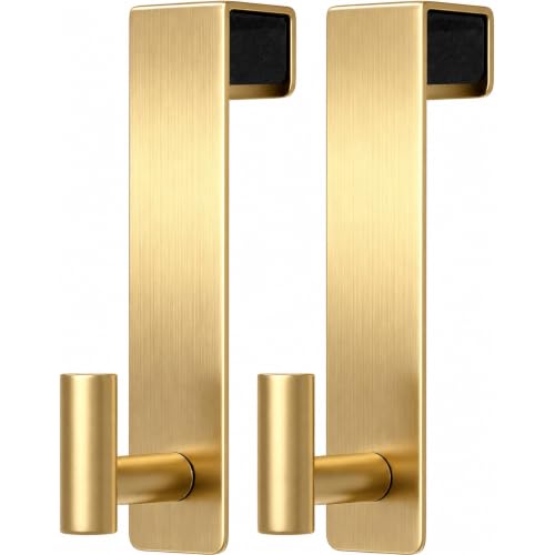 Stainless Steel Over The Door Hooks Heavy Duty, Bathroom Towel Holder Door Mount Coat Rack Towel Rack for Bedroom, Doors Hangers Towel Hooks for Bathroom Dorm Essentials (Gold, 2 Pack) - color: Gold, size: "T" Shape- 2 Pack