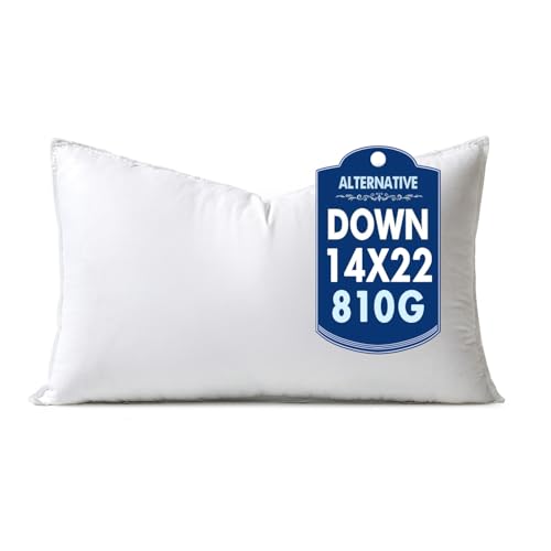 MIULEE 14x22 Inch Synthetic Down Alternative Pillow Insert | Decorative Throw Pillow 14 x 22 Inch Body Bed Sleeping Ultra Soft Fluffy Form for Sofa Couch Bed - size: 14x22Inch (pack of 1)