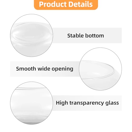 2 PCS Round Glass Vase Bowl, 6"/ 8" Wide Mouth Clear Glass Fish Bowls, Lotus Bowl, Succulent Planters, Hydroponic Planter Floral Decor Centerpieces for Home Decoration (2PCS)