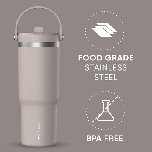 Hydrapeak Nomad 32oz Stainless Steel Insulated Travel Tumbler with Handle & Straw Lid, Leakproof, Cupholder Friendly, Back to School, College Dorm, Gym & Everyday Hydration, Cold 24 Hours (Mocha) - color: Mocha