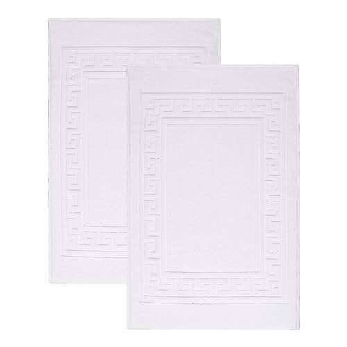 Superior Heavyweight Cotton Bath Mats, Bath Rugs For Bathroom Accessories, Washable Rug For Shower, Bath, Toilet, Modern Decor, No Backing, Luxury Hotel And Spa Quality, Set of 2, 22" x 35", White - color: White, size: 22" x 35" (Set of 2)