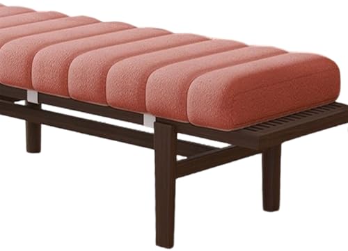 Bench Cushions for Indoor/Outdoor Furniture Patio Porch Swing Cushions 48/60/32/36/40 inch x 13/15/17/19 inch Bay Window Seat Furniture Non-Slip Cushion with Zipper(Peach,15x43in) - color: Peach, size: 15x43in