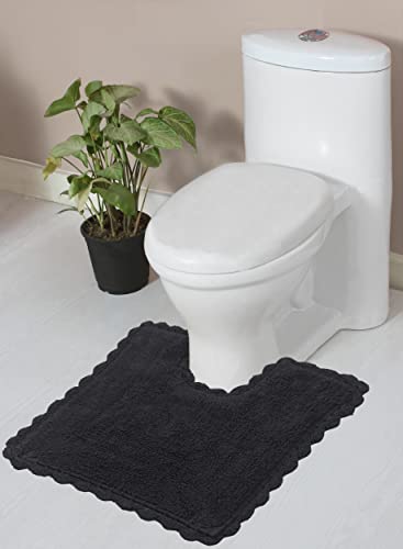 Home Weavers Casual Elegance Reversible Bathmat 100% Cotton Bathroom Rugs Set, Washable Rug, Thick Extra Soft and Absorbent Bath Rug, Kitchen Mat, Bath Mat Set, Non Slip Mat, 20"x20" Contour, Gray - color: Grey, size: 1'8" x 1'8" (Contour)